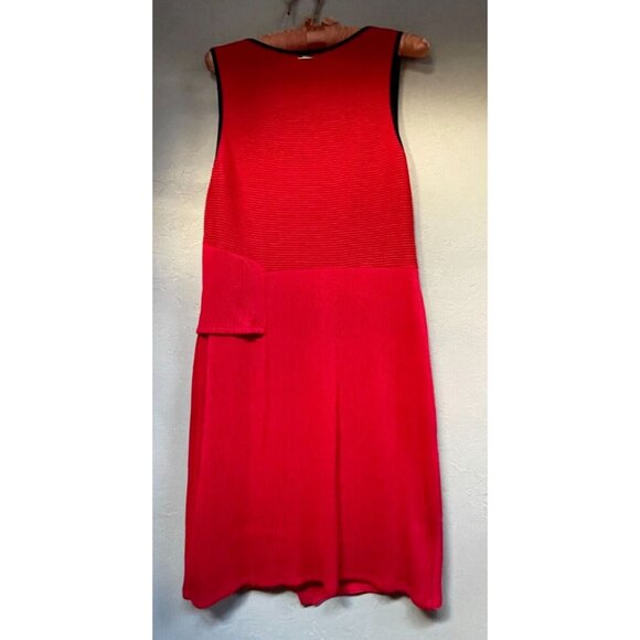 MC Planet by Innate Dress Size 1 Sleeveless Pleated Asymmetric Red Stretch - Picture 2 of 9